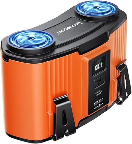 Miniatura 14 de Ventilador de cintura personal de 10000 mAh, clip recargable por USB para trabajar, 10 velocidades y enfriamiento 40H y prevención de golpes de