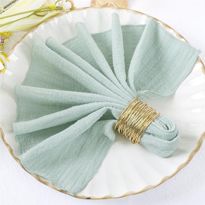 Kolacja, miękka bawełna, serwetka, serwetka Zestaw 50 42 * 42 cm Gaza Tkaniny Serwetki Serwetki Tkaniny Bawełnianej Gaza Ręczniki Gaza Serwetki Na Ślub(Sage Green)