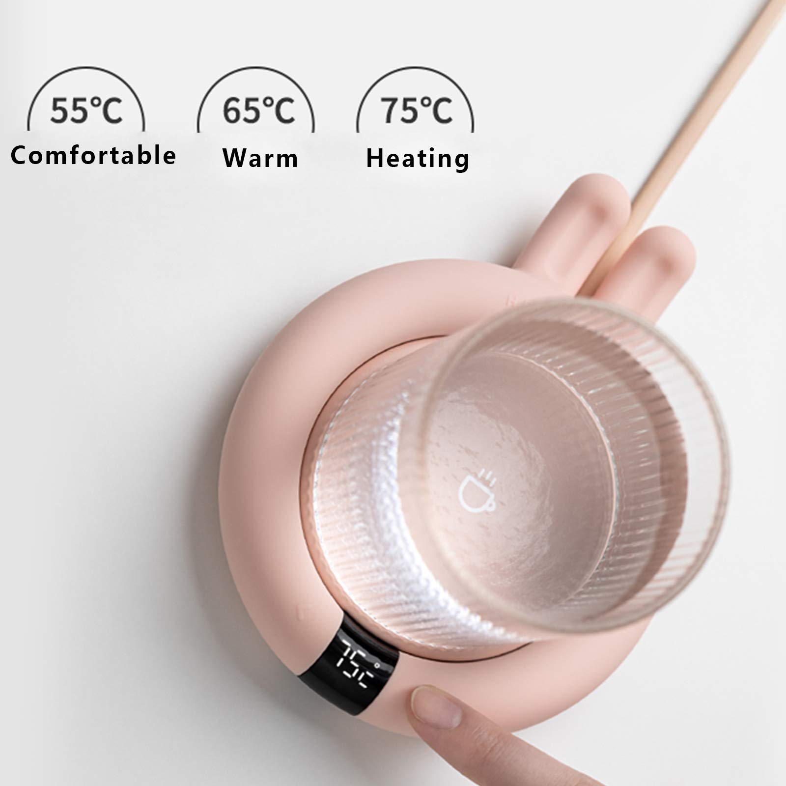 Réchauffeur Chauffe Tasse de Café Three Thermostat Settings de Tasse de Réchauffeur Soft Silicone - New & Improved Design pour Le Bureau/la Maison