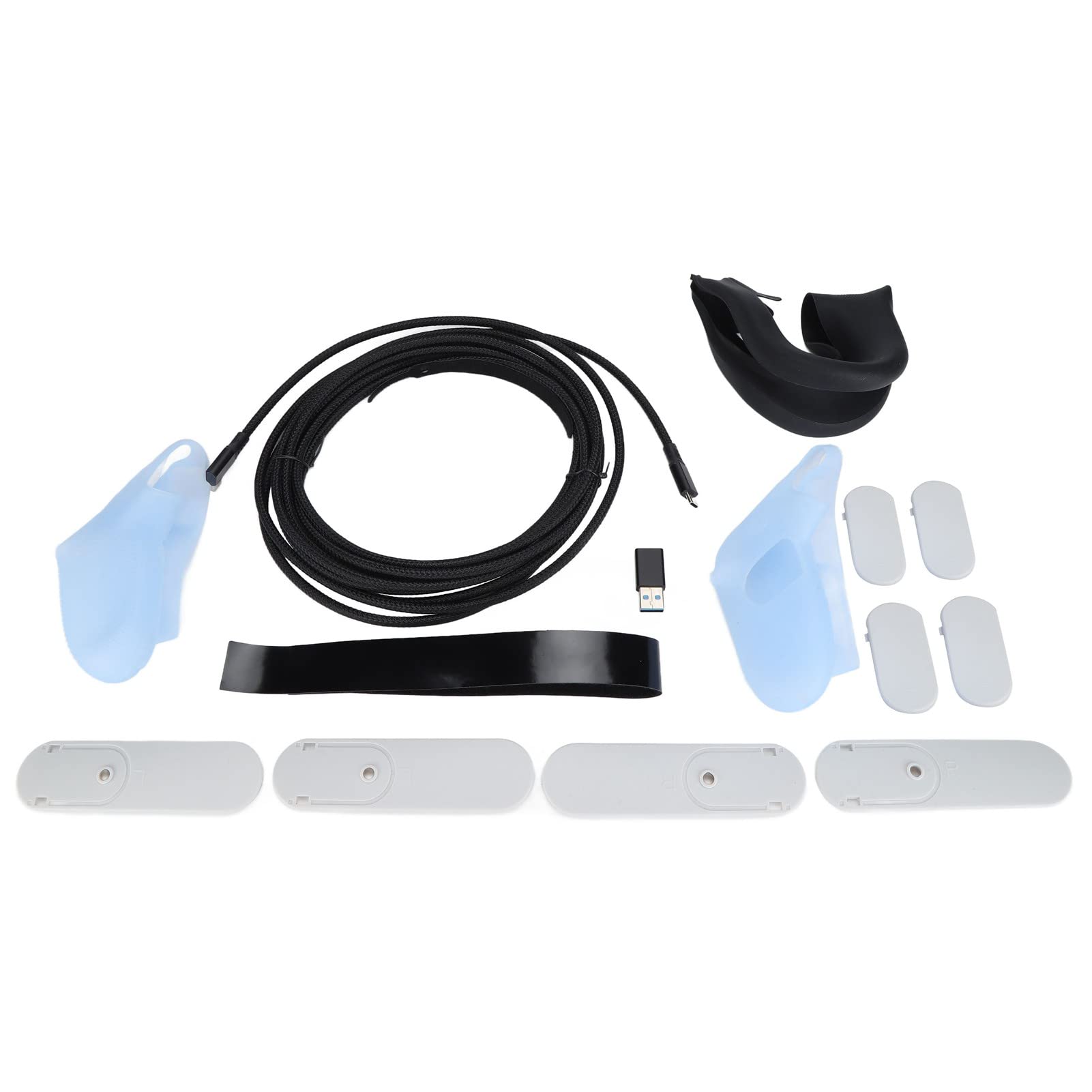 All-in-One VR-Kopfgurt-Sets Ersatz, VR-Kopfgurt-Sets für 2 Personen, Komfortables VR-Brillen-Zubehör-Set mit weichem Augenpolster und Datenkabel,