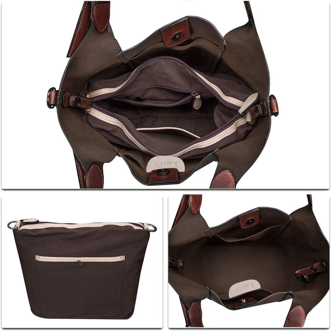 Genuine Leather Handbag for Women Vintage Handmade Shoulder Bag Purse Tote Cowhide Satchel Crossbody Top-Handle Bag (Coffee) - Image 7