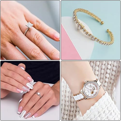 Miniatura 5 de HOBBIESAY 200 unidades de 6 tamaños cuadrados de circonitas cúbicas cabujones sueltas de circonita cúbica, cabujones facetados con parte trasera