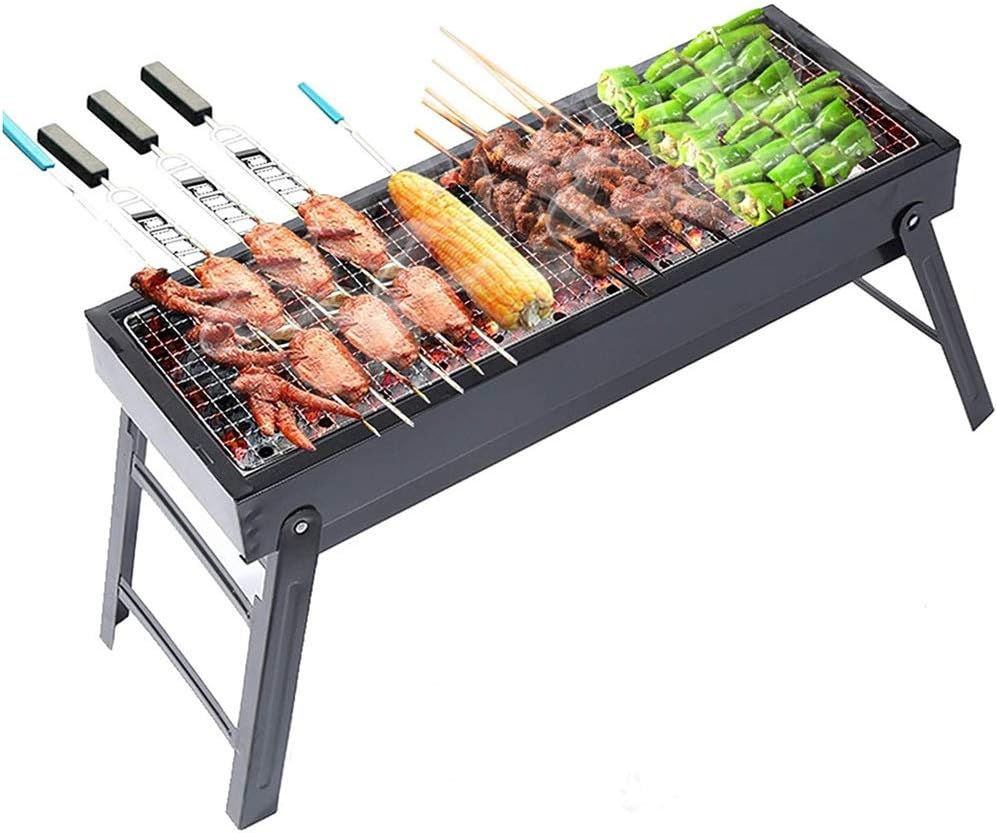 Portable Stainless Steel BBQ Grill Folding BBQ Grill Outdoor Hiking Charcoal BBQ Camping Stove Tool for Home Park Use