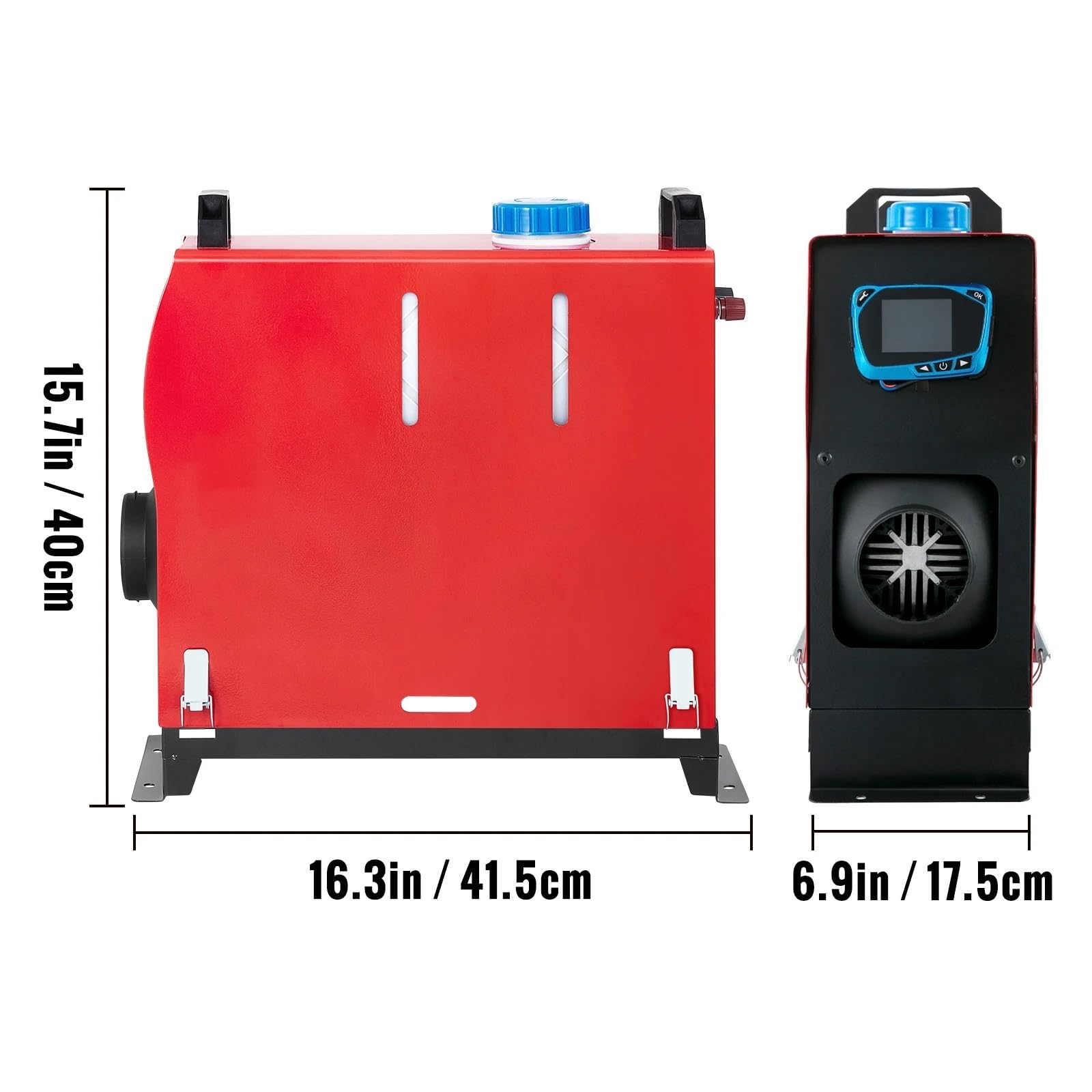 Calentador Diesel Calentador de Aire diésel de 5 kW, Todo en uno, Desmontable, 12 V, Control Remoto, silenciador e Interruptor LCD Azul. Calentador de Aire Diésel