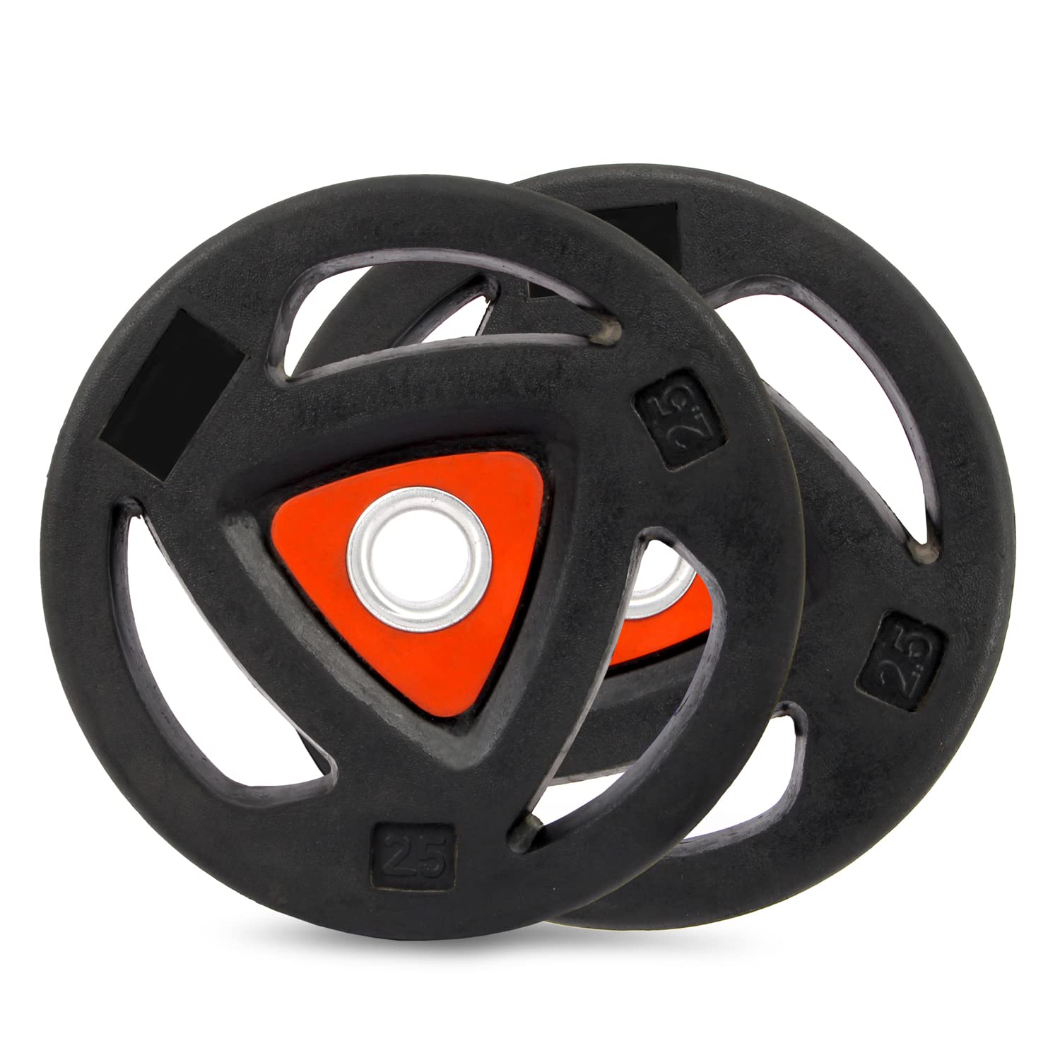 BODY FUEL Rubber Coated Professional Olympic Barbell/Rod Plates [2.5KG Set of 2], 3 Holes Hand Grip with 50mm Internal Dia [Orange] (B0B34RTF5N) Amazon Price History, Amazon Price Tracker