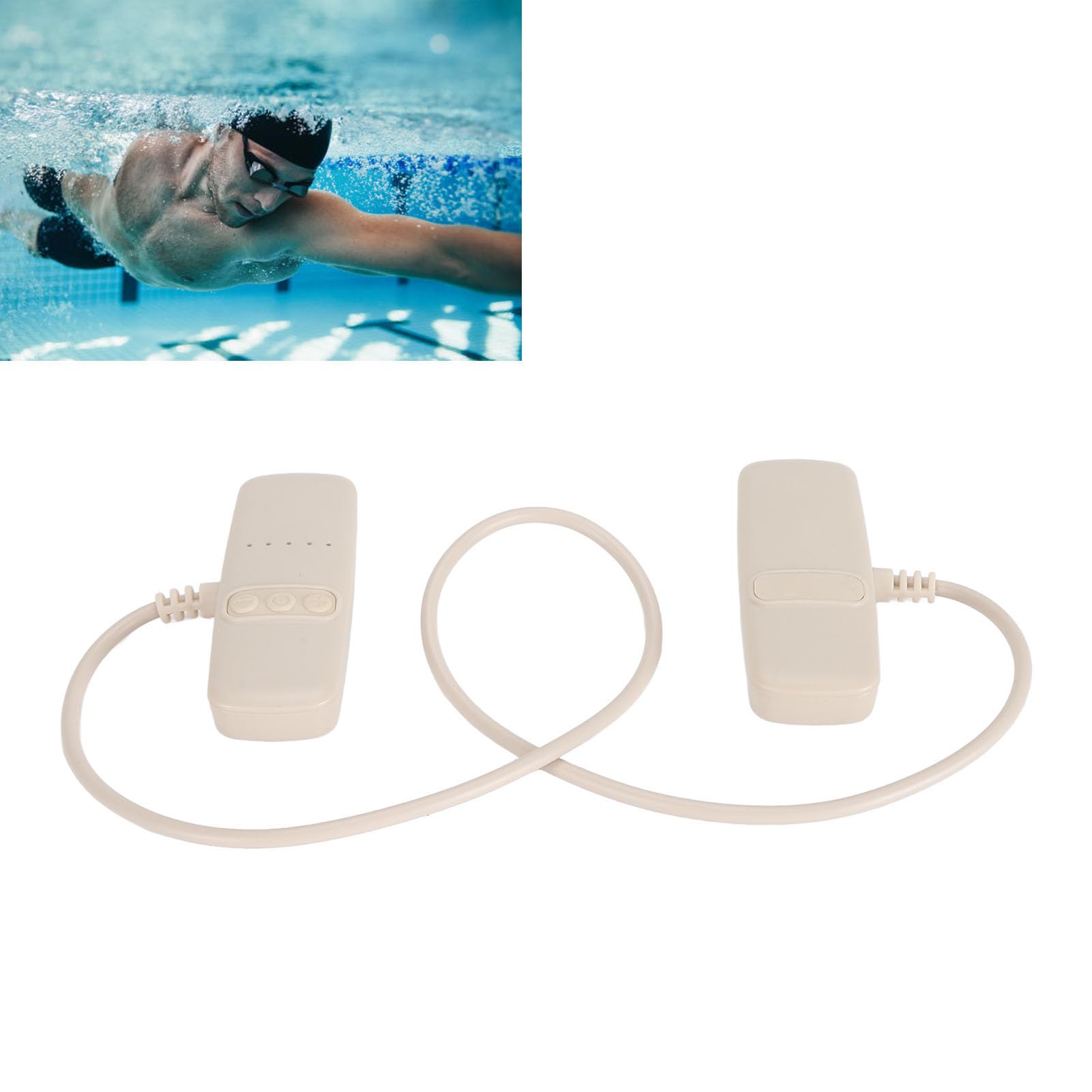 Hidyliu Cuffie a Conduzione Ossea MP3 Impermeabili con Memoria da 8 GB Bluetooth 5.3 Orecchio Aperto per Nuoto e Sport