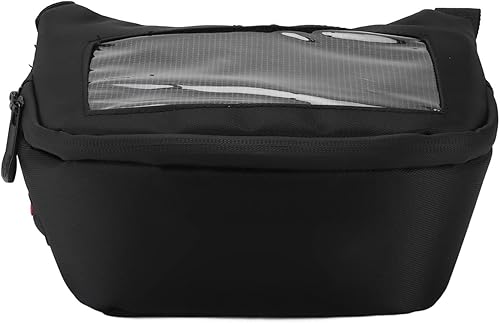 Yctze Bolsa de motocicleta Bolsa para manillar Bolsa delantera de motocicleta, tela Oxford impermeable con cinturón trenzado de alta densidad,