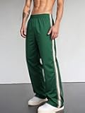 Men's Athletic-Sweatpants Open Bottom Loose Fit Straight Track Pants Joggers with Pocket