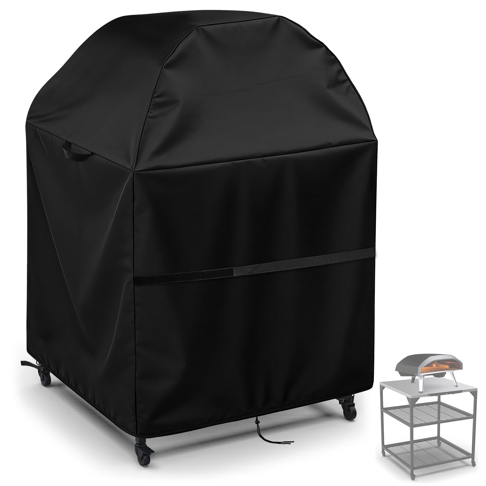 Outdoor Pizza Oven Table Cover for Ooni Oven and Medium Table, Waterproof Outdoor Grill Table Covers Pizza Oven Stand Covers (Cover Only) - 32''Lx24''Wx50''H / 83x63x127 cm, Black