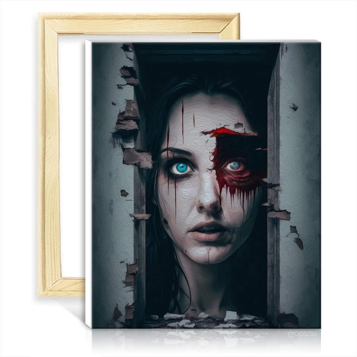 TANGFEIY Canvas Oil Painting Horror Paint by Number Adults Acrylic Oil Painting Paintwork with Paintbrushes Project for Home Decor Gifts NO Frame(50x65cm)