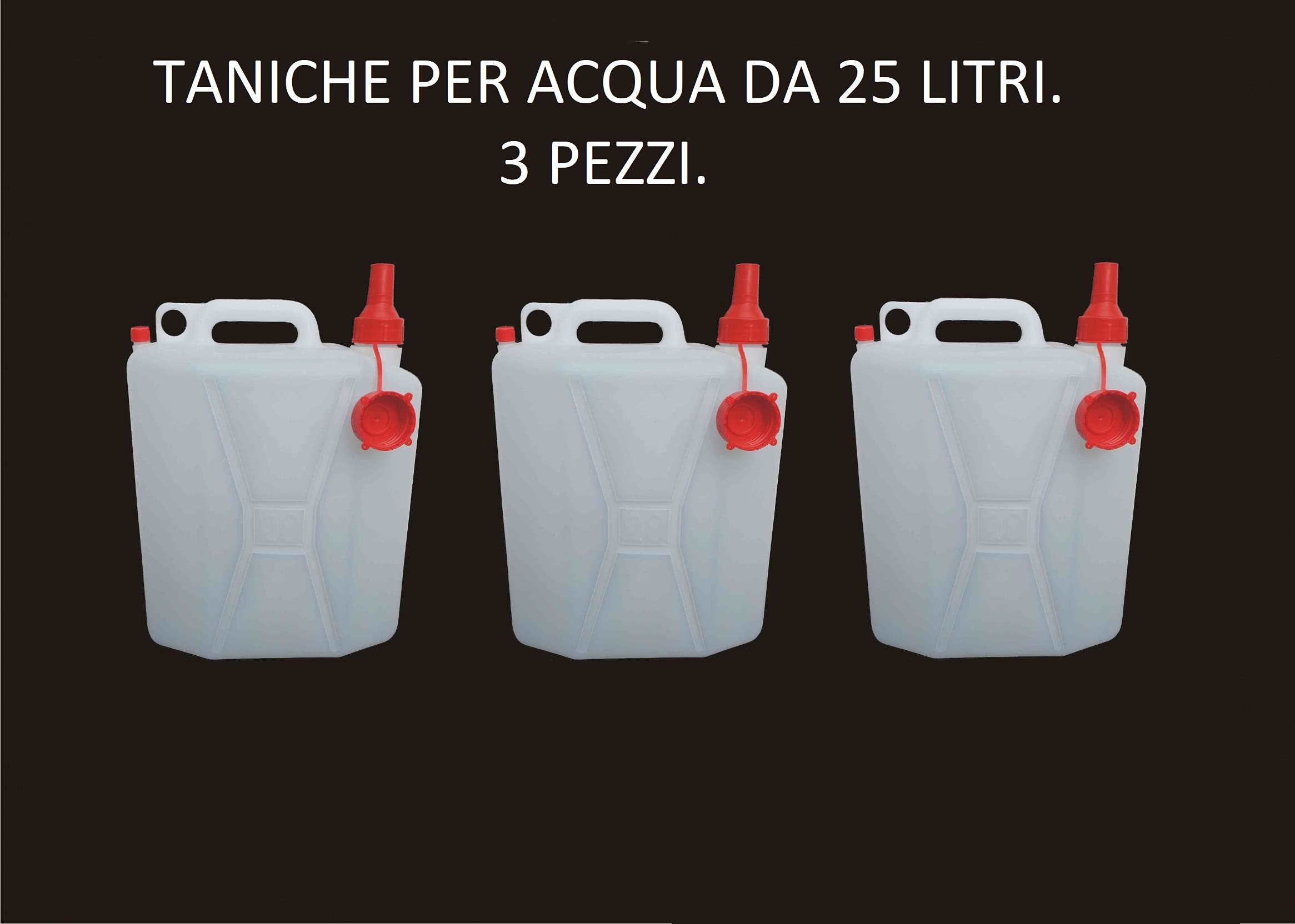 Taniche per Acqua, Contenitori per Liquidi da 25 Litri, 3 unità