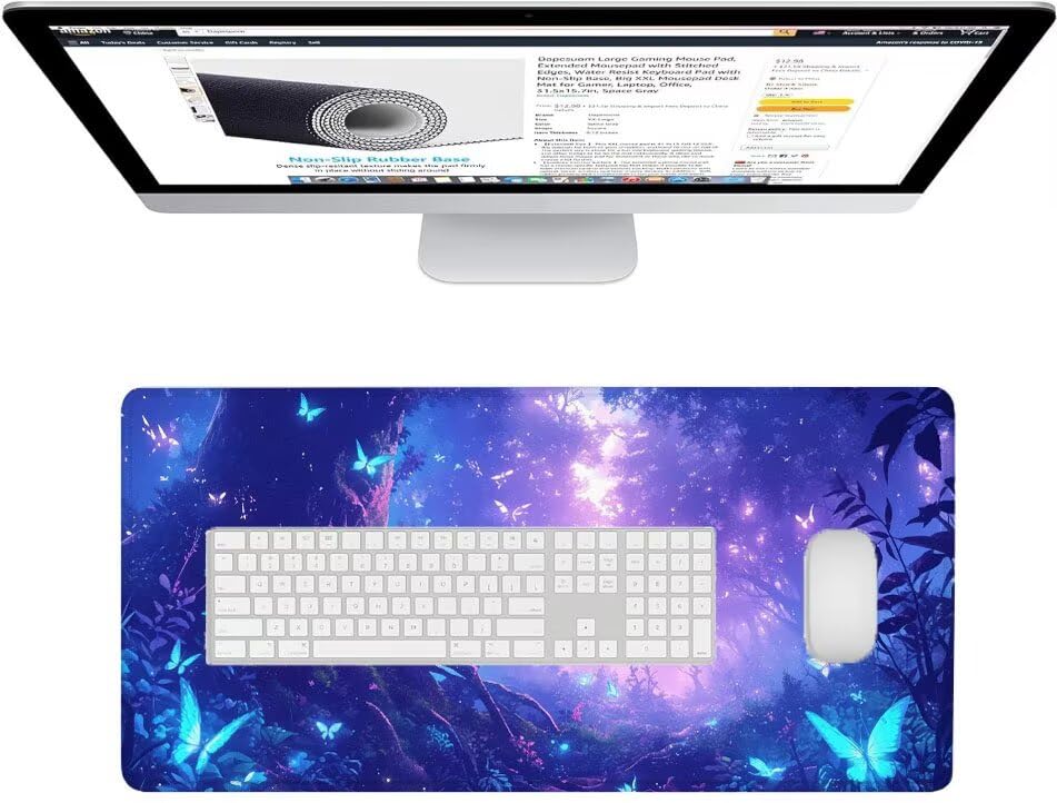 Tapis de souris XXL 900x400mm motif forêt pour gamer et bureau - 3