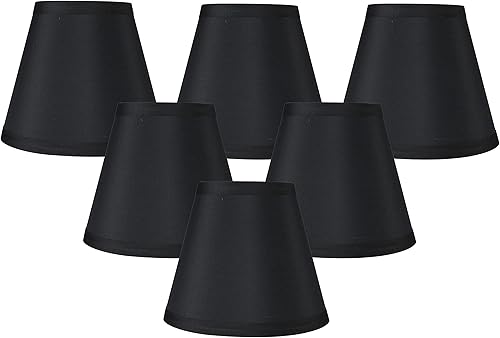 Meriville Juego de 6 lámparas de araña negras de imitación de seda, 3.5 x 6 x 5 pulgadas