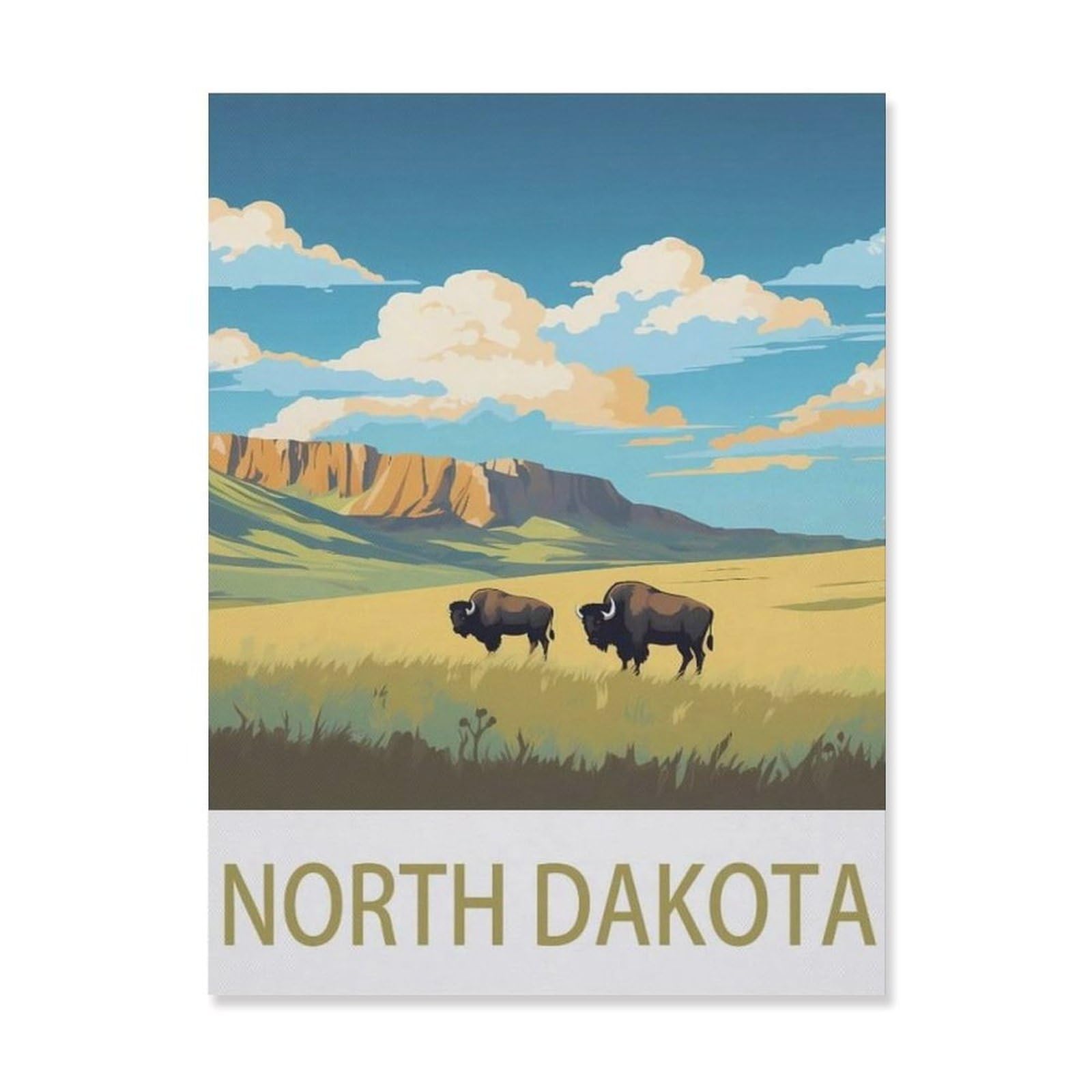 Jigsaw Puzzle 1000 Pieces for Adults，North Dakota，Teens Boys Girls Puzzles Premium Quality Fun Family Challenging Puzzles for Birthday（38x26cm）-DN27