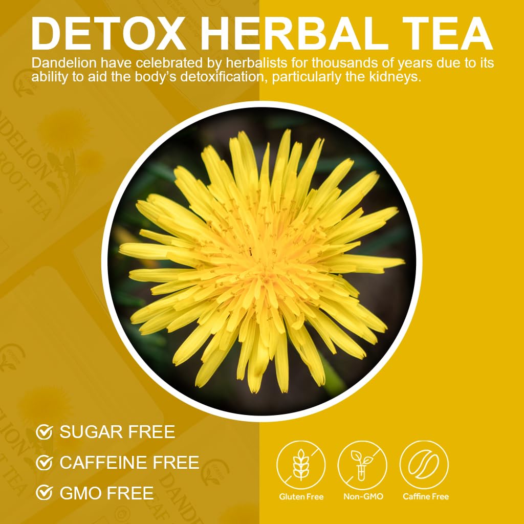 Organic Dandelion Leaf & Root Tea, Supports Kidney Function and Healthy Digestion, Caffeine Free, 30 Tea Bags - Image 6
