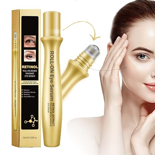 Suero para ojos, crema para debajo de los ojos para ojeras, antienvejecimiento y reafirmante, rodillo de hielo de bola de masaje de 360 para líneas