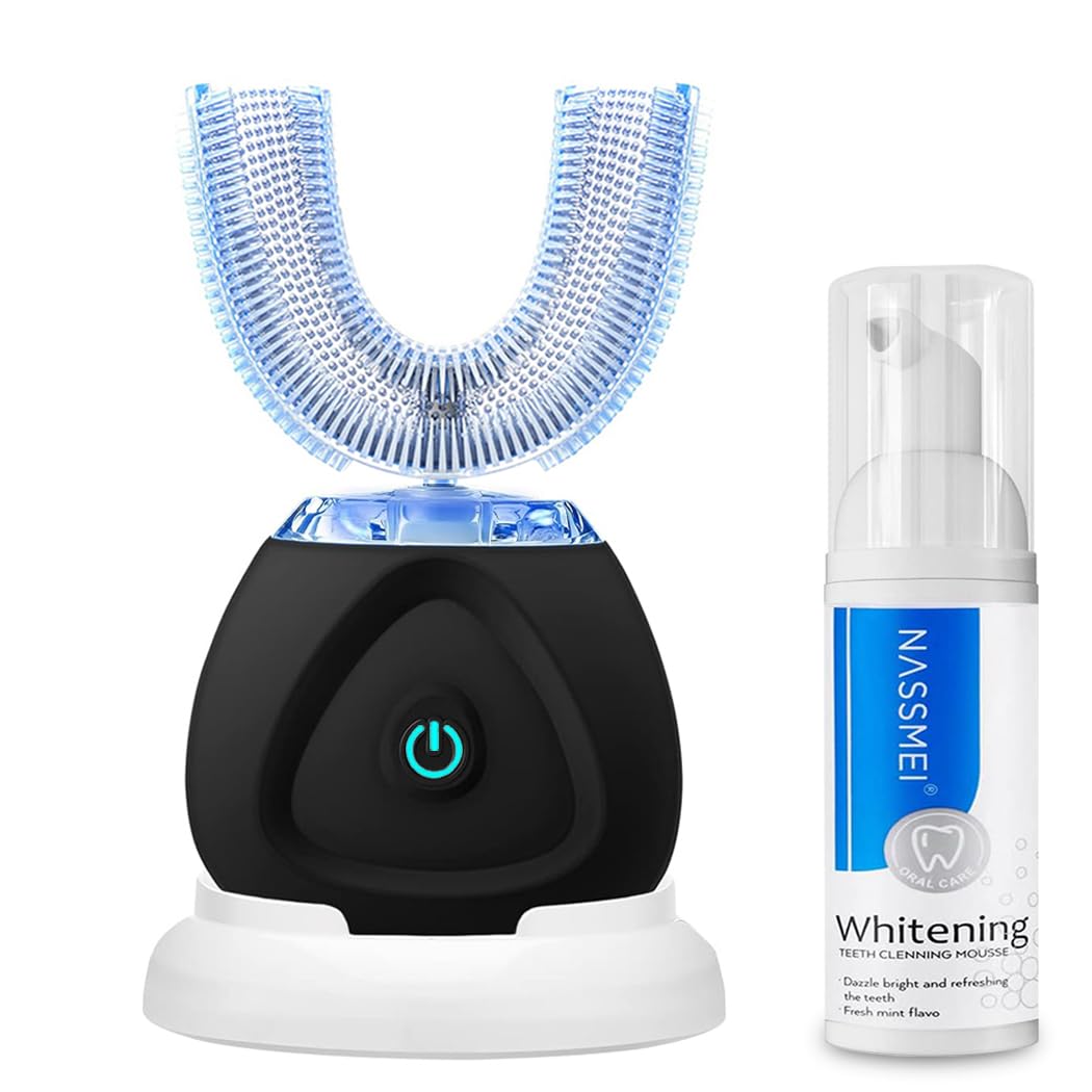 FULYA Auto Toothbrush with Teeth Whitening Mousse, Ultrasonic Toothbrush for Adult, 360° Tooth Brush Waterproof, Rechargeable Electric Tooth whitening Brush-image-31