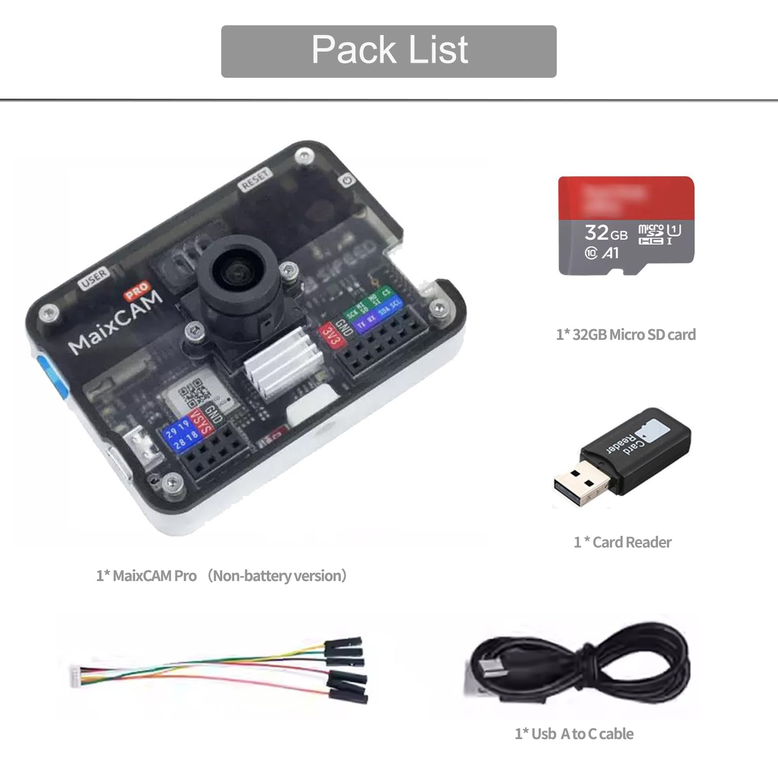 youyeetoo Sipeed MaixCAM Pro AI Development Board, Vision Kamera, Risc-V 1TOPS NPU, Schnelle Einsatz von KI Vision und auditiven Anwendungen (SD-Karten-Kit)