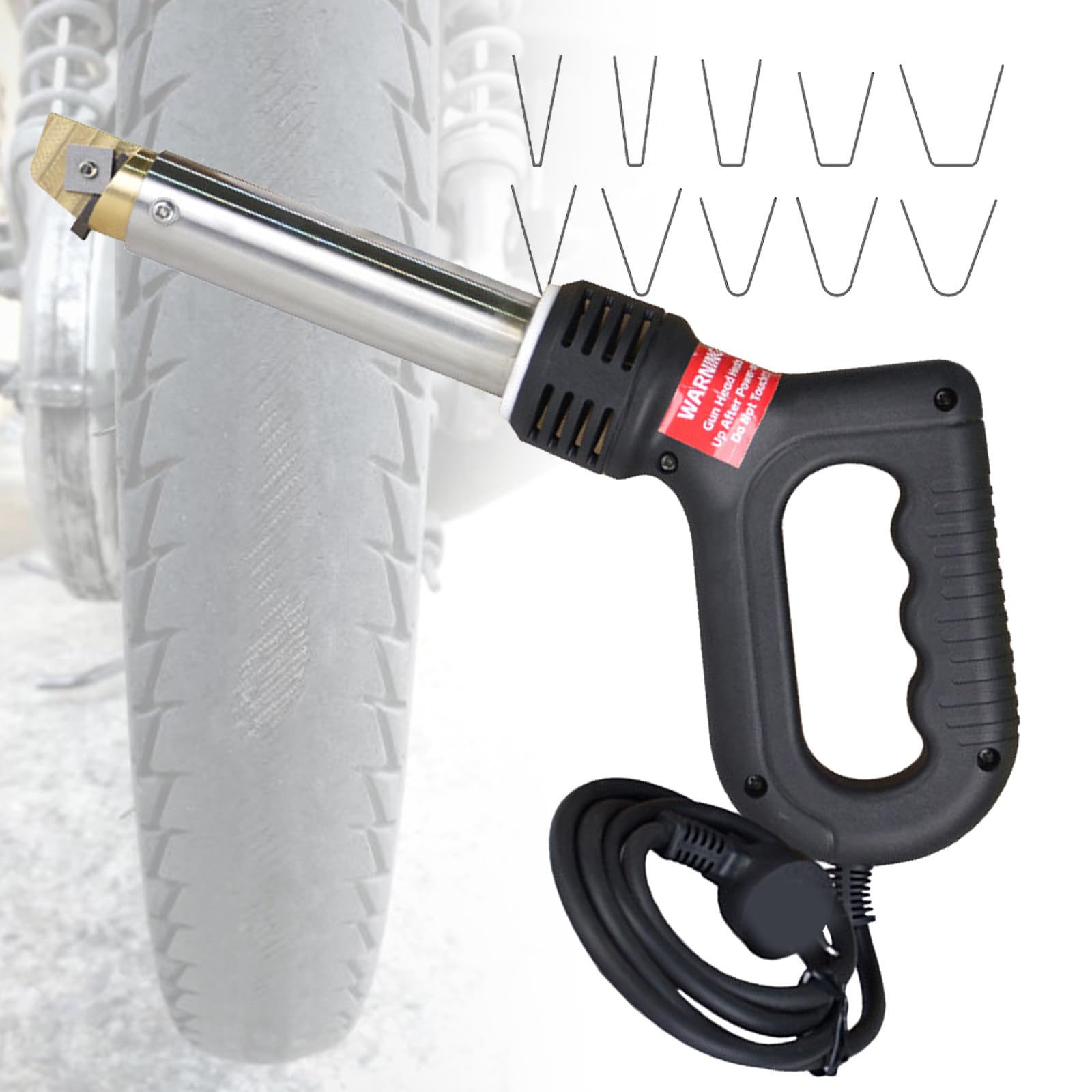 Herramienta Profesional portátil para ranurar neumáticos de Motocicleta, máquina ranuradora eléctrica portátil de 300 W con 10 Cuchillas, para neumáticos de Camiones y Furgonetas.