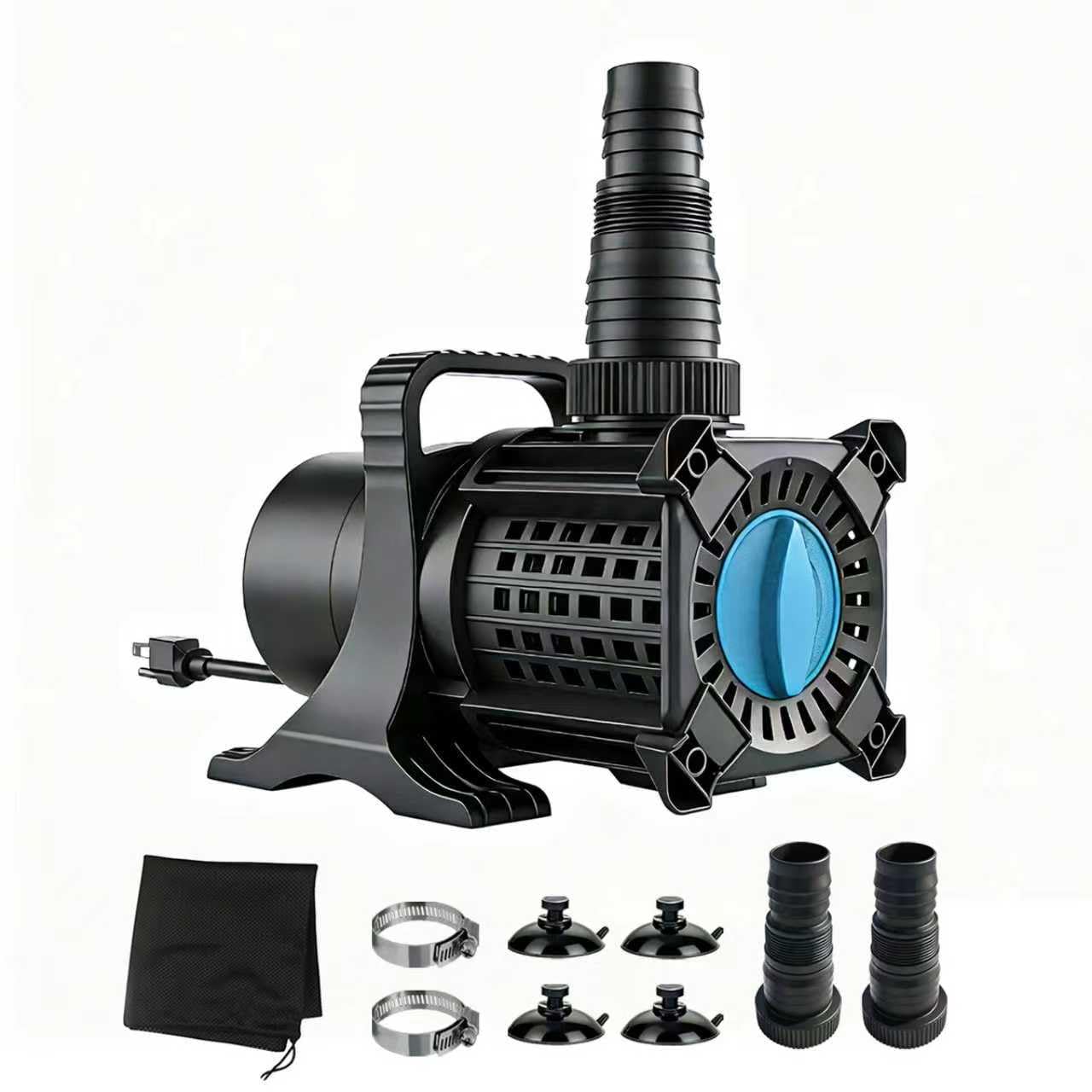 OYO WATER Pond Pump, 2400 GPH Adjustable Flow Submersible Water Pump with Filter Bag, UL Listed Copper Motor, IPX8 Waterproof 20.3ft Cord for Koi Pond, Fountain, Waterfall, Hydroponics, Irrigation