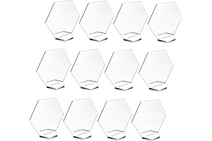20 Sets Acrylic Hexagon Award Sign Place Card Table Decor