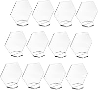 Senbota 20 Sets 4.5" Hexagon Acrylic Table Number Blanks with Stands - DIY Wedding Place Cards, Party Signs & Centerpieces