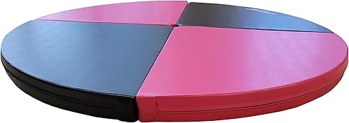 Miniatura 1 de FitMats 5Ft Wide Foldable Circular Exercise and Dance Pole Cushion. Cross Linked EPE Foam Safety Padding Portable Crash Mat wPU Leather Skid Proof