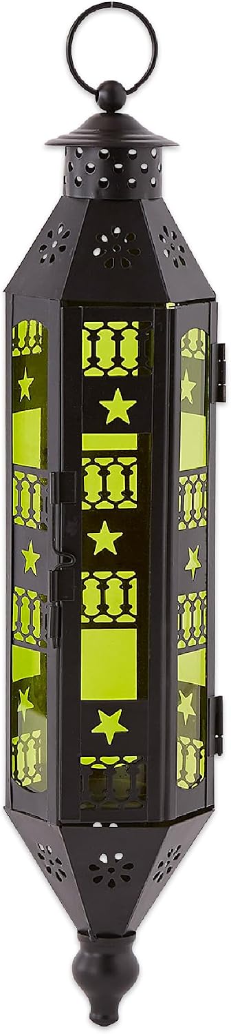 Zingz & Thingz Moroccan Style Collection Serenity Hanging Lamp, 3.5x3.125x17, Emerald