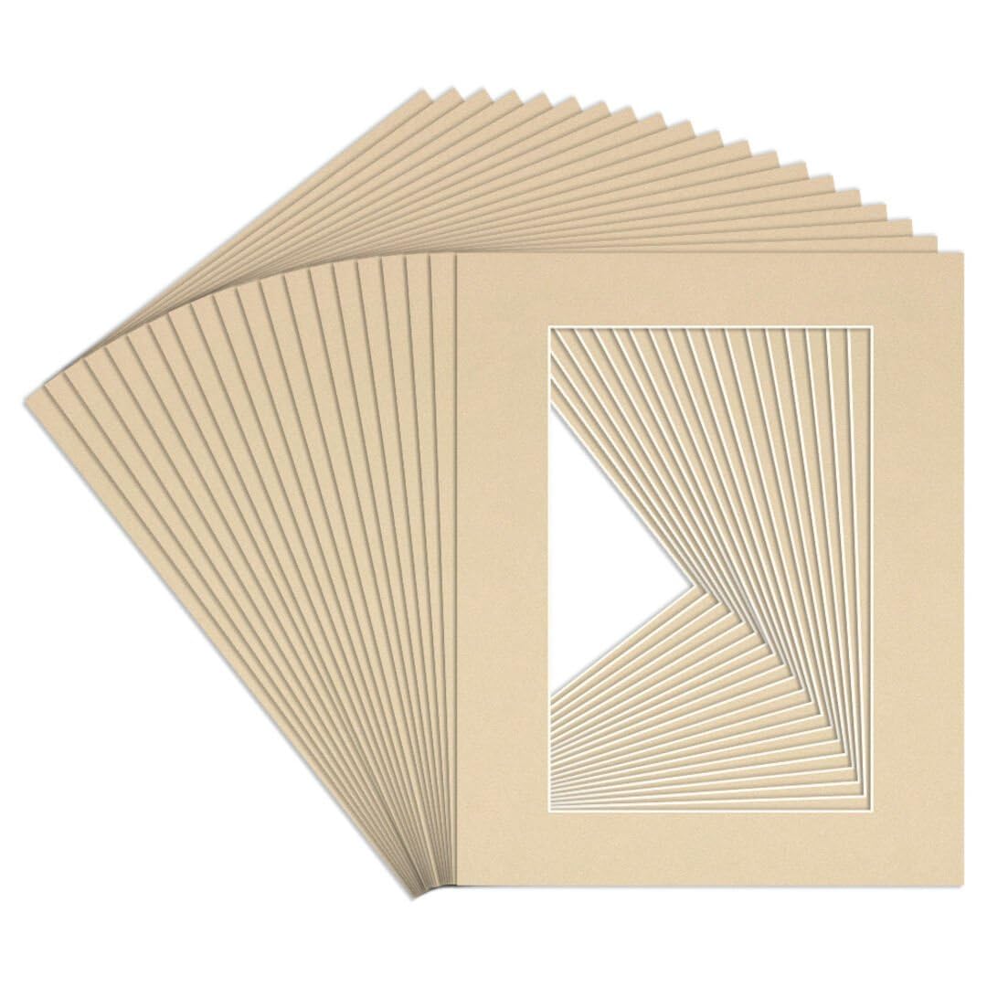 Procut Global 20x16" Ivory Picture Mounts to Fit 15x10" Aperture - Precision Cut Cardboard Photo Mount - Ideal for Frames, Prints, Artwork & Certificates - Sizes & Colours Available - 20 Pack