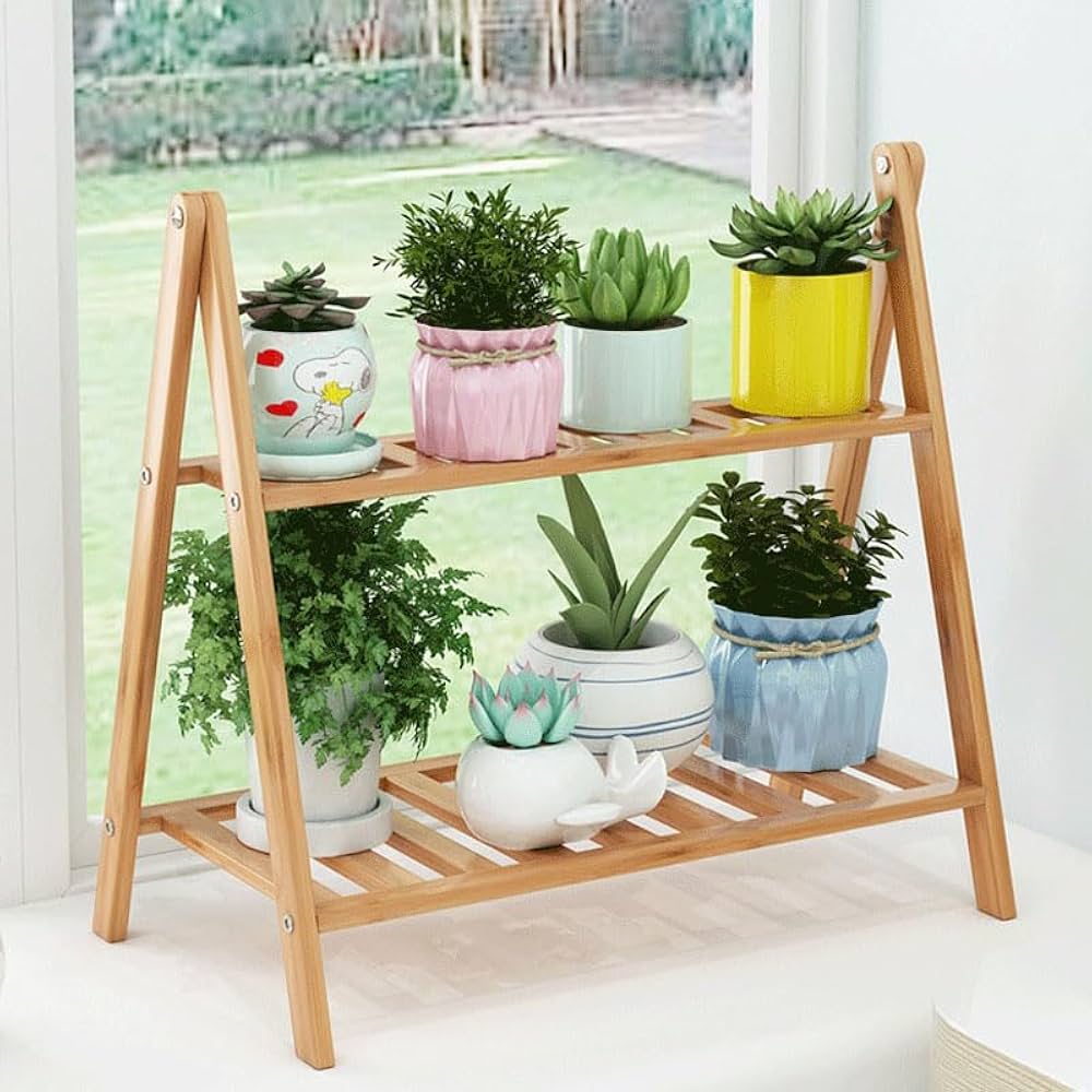 3段木製プランターラック Amazon | 3段式 園芸ラック 木製の植物スタンド フラワー