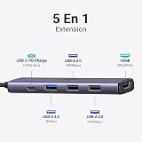 UGREEN USB C Hub, Revodok 5-in-1 USB Hub for Laptops, 4K HDMI to USB-C Adapter, 100W PD, 3 USB-A Data Ports, Aluminum Compact Multiport Adapter for MacBook Air/Pro, HP, Dell, iPad, Galaxy Dex - 7