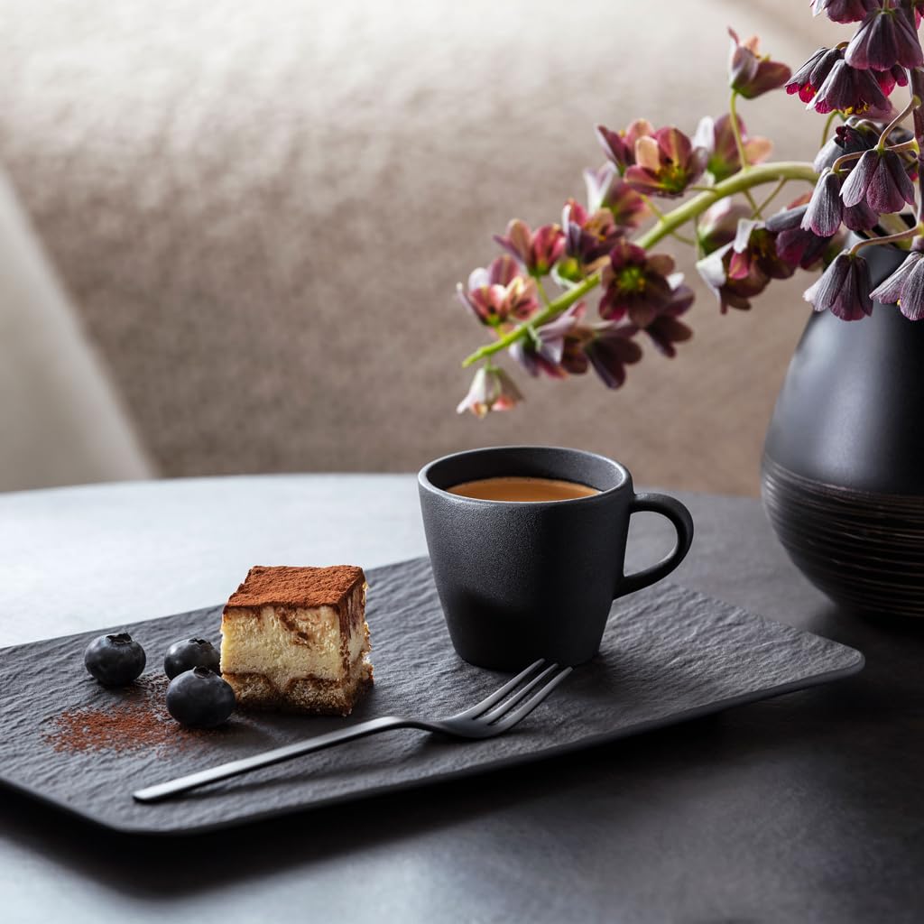Villeroy & Boch Manufacture Rock filiżanka do mokki/espresso 100 ml, nadaje się do mycia w zmywarce, nadaje się do kuchenki mikrofalowej, czarna filiżanka do kawy mokki lub espresso, kubek do gorących