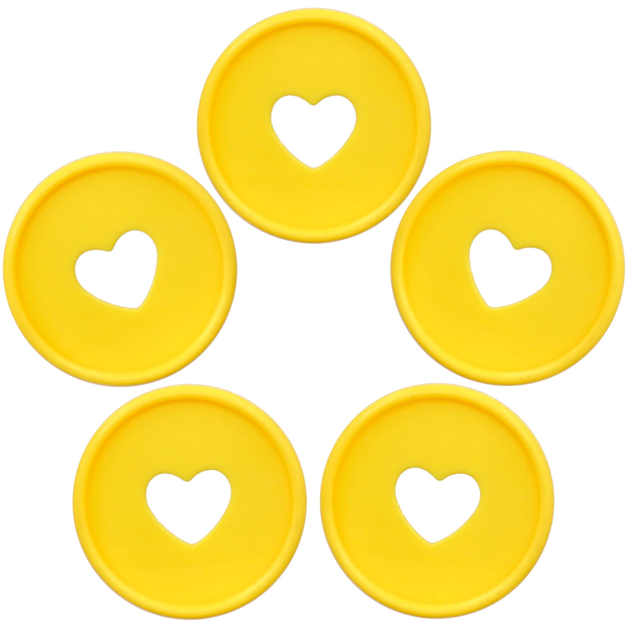 ITSYHPRO 1.4inch/35MM 33PCS Planner Discs for Discbound Notebook System Heart Plastic Book Binding Disc Binder Ring Expander(Yellow Heart,1.4inch/35MM