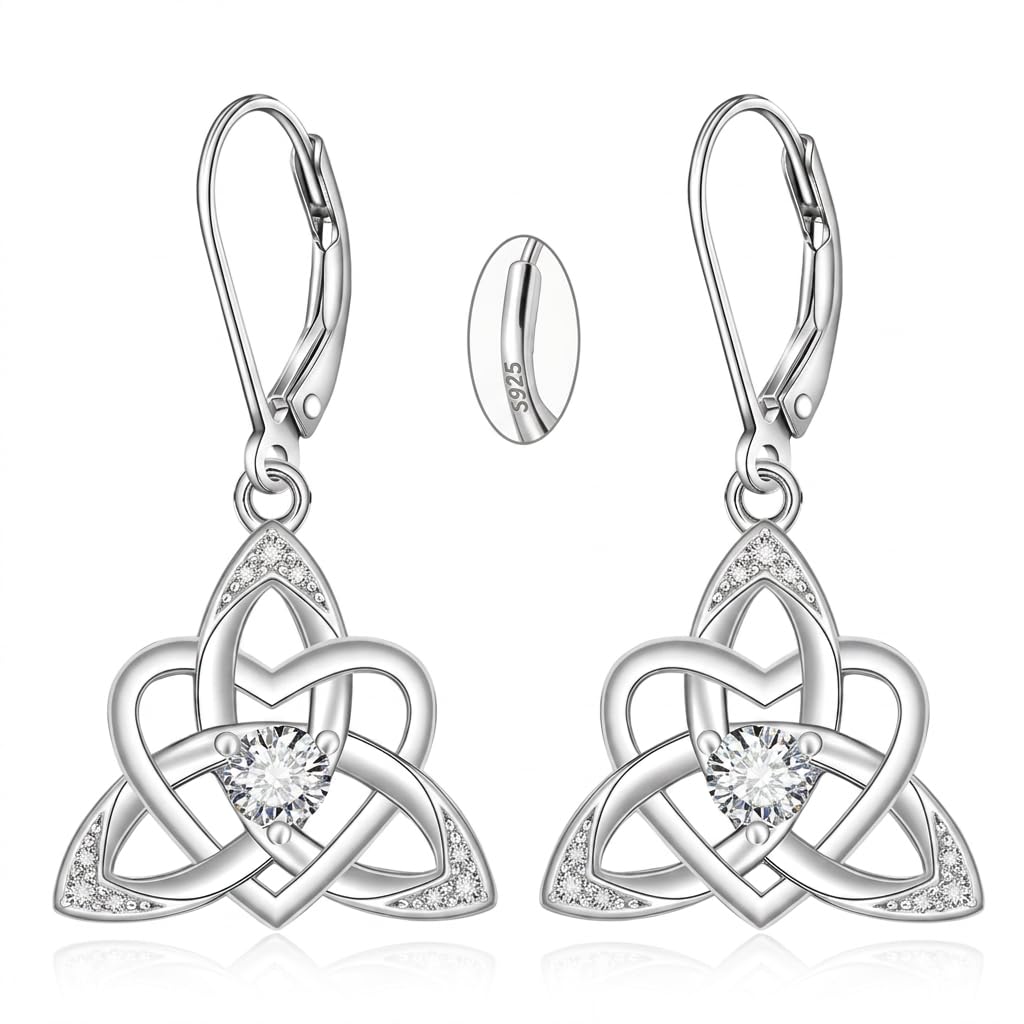 Keltische Knoten Ohrringe Damen 925 Sterling Silber Irischer Schmuck