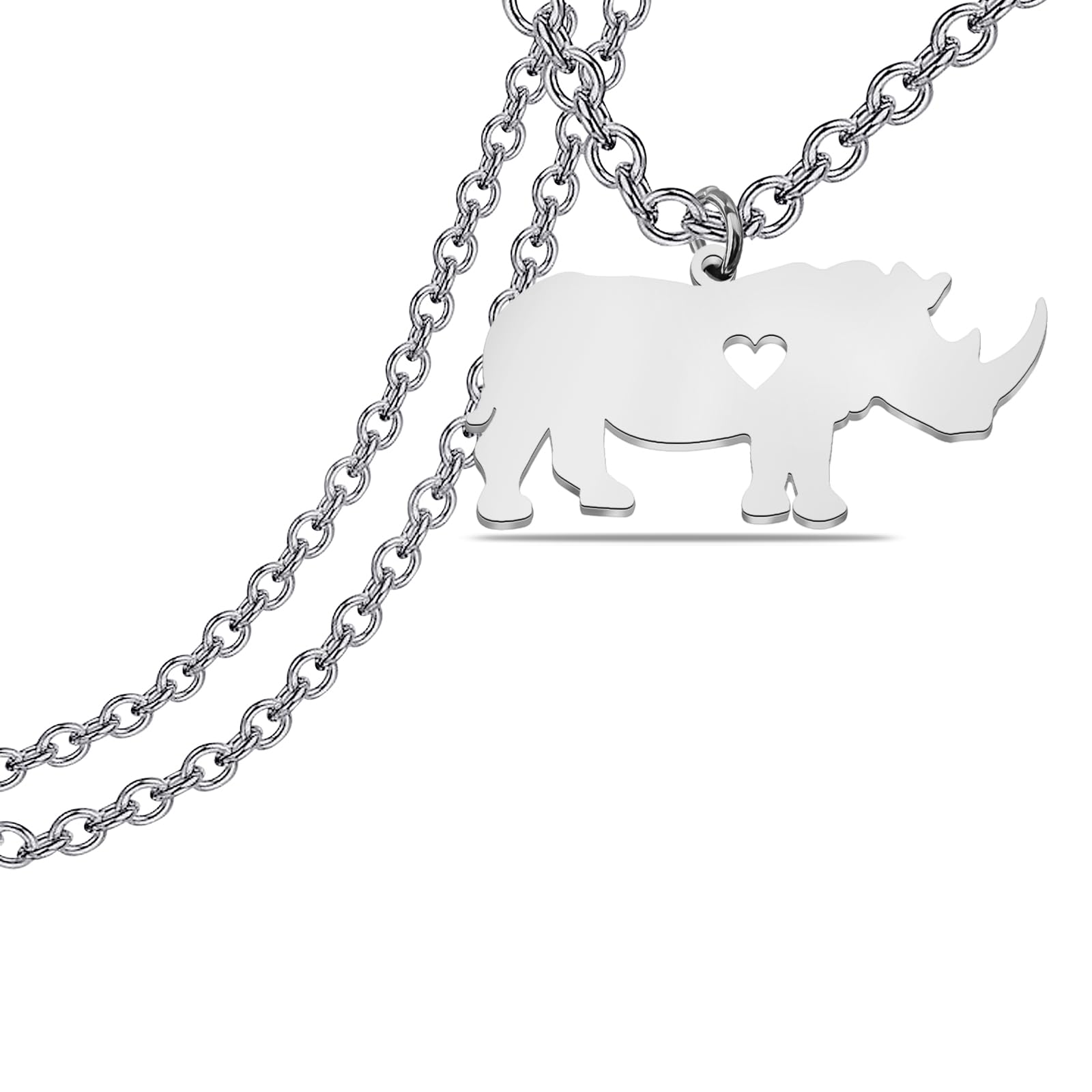 Cenwa Rhino Necklace Rhinoceros Necklace Animal Rhino Charm