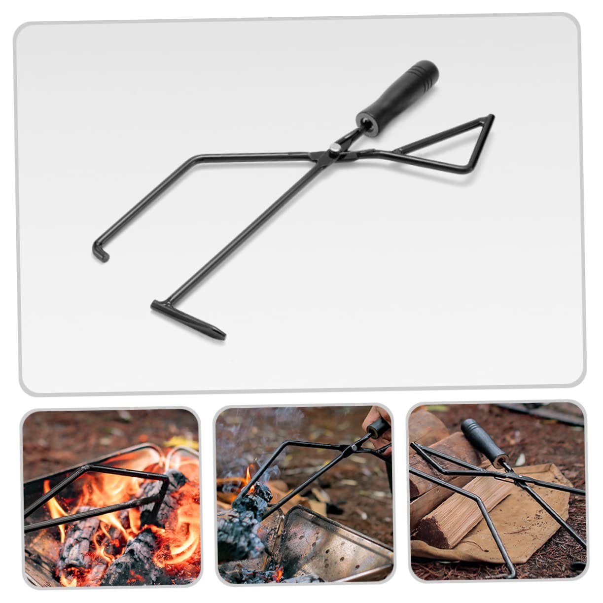 Happyyami Pinze Per Barbecue Inossidabile Con Manico Clip Per Carboni e Legna Utensile Multiuso Per Grigliate e Campeggio Pratico Strumento Per Cucina All Aperto
