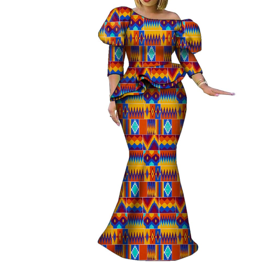 African Dresses for Women Traditional Ankara Kente Beautiful Print Skirt for Party Wedding