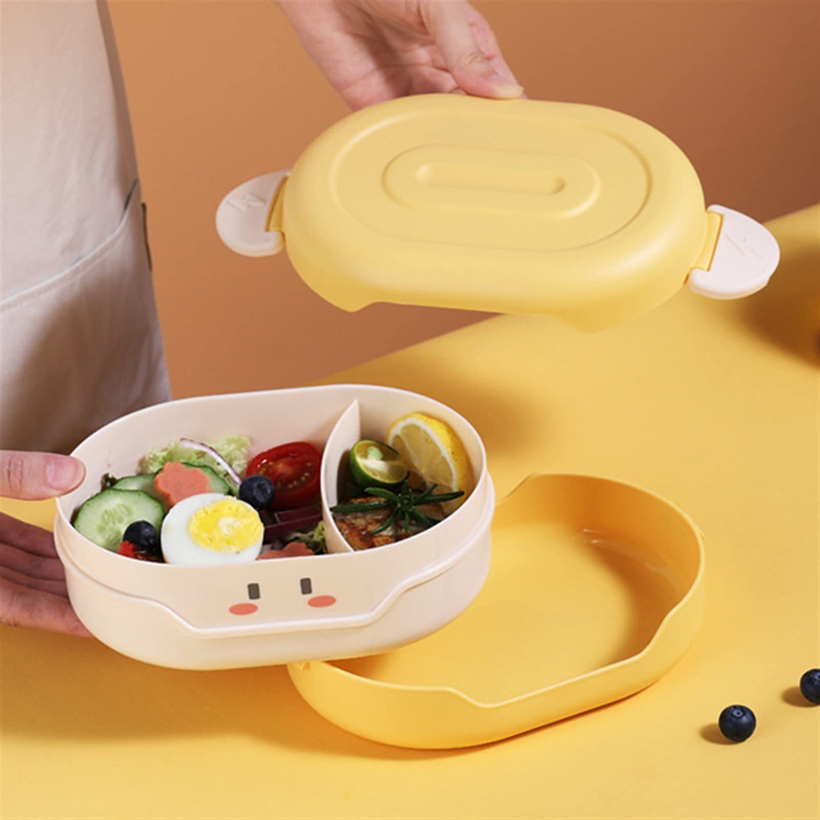 Uroczy lunchbox Bento Kawaii dla dzieci w wieku szkolnym, w stylu japońskim, dla dzieci w wieku przedszkolnym, chleb, pudełka na lunch(Green)