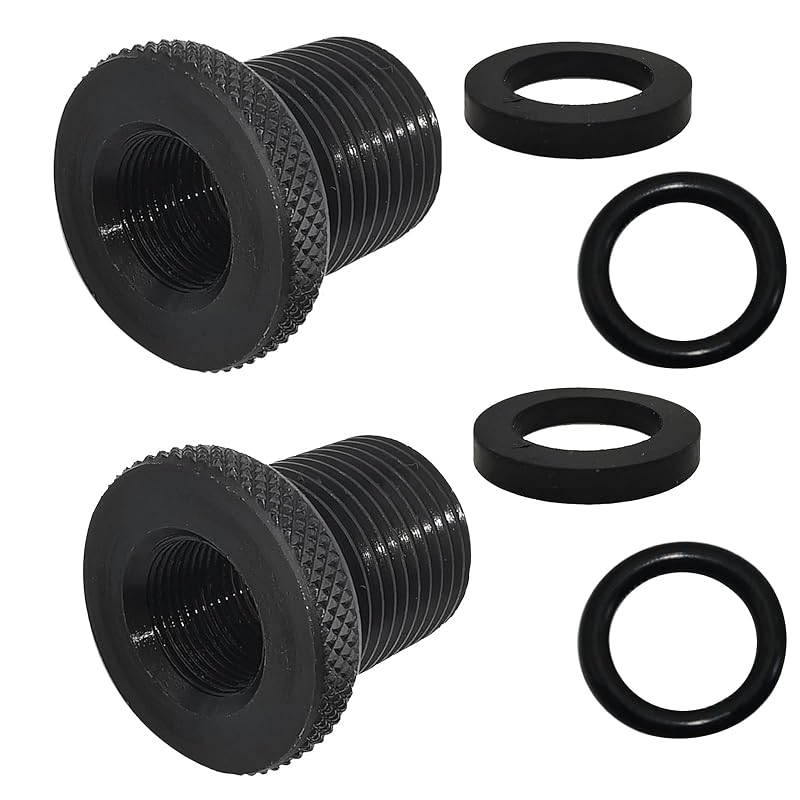 Adaptadores de rosca recartilhados Gugaguga 1/2 x 28 para 3/4 x 16 com arruelas – 2 unidades