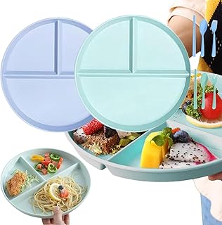 Erwachsene Abteilung Platte,2pcs Erwachsene Lebensmittel Rebalancing Platte,Abnehmen Regime Platten,Erwachsenes Portion Kontrollplatten,wiederverwendbar,Geteilte Teller mit Unterteilung,