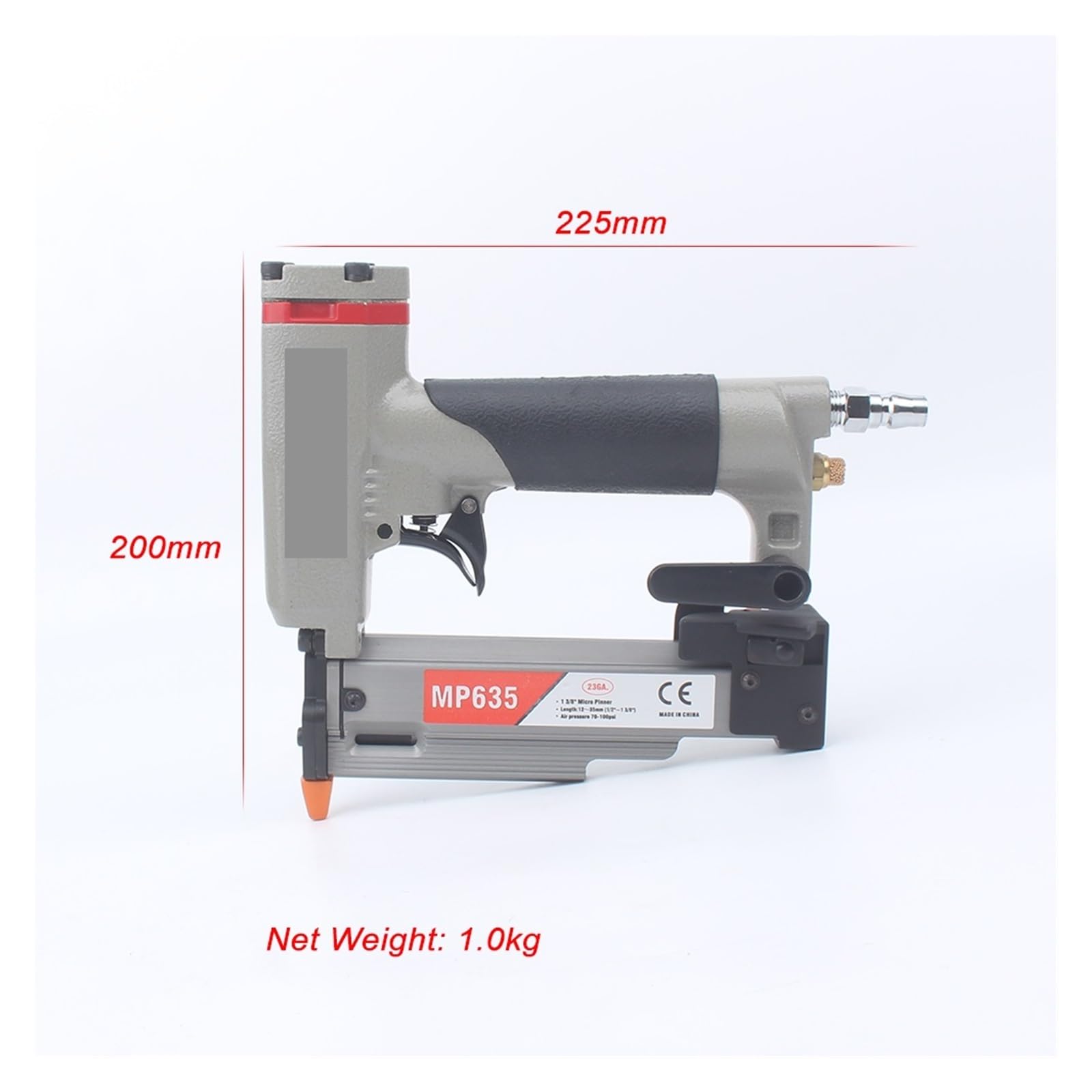 Pistolet do Gwoździ, MP635 23ga 1 3/8 "Pistolet do gwoździarki Air Micro Pinner do średnicy 12-35mm 0.63mm bezgłowy zszywacz Silience Pin