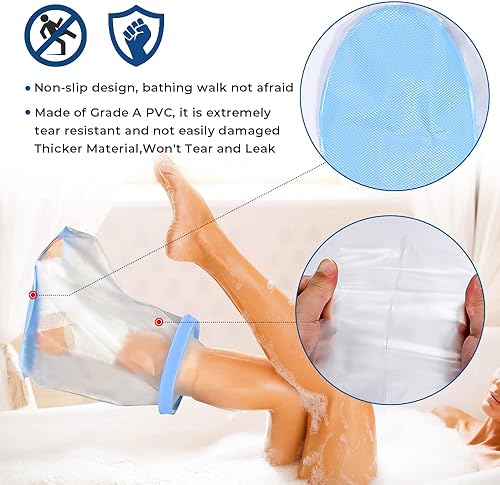 Miniatura 4 de Sumifun Fundas impermeables para pies fundidas para adultos con parte inferior acolchada antideslizante, protector impermeable para el tobillo que