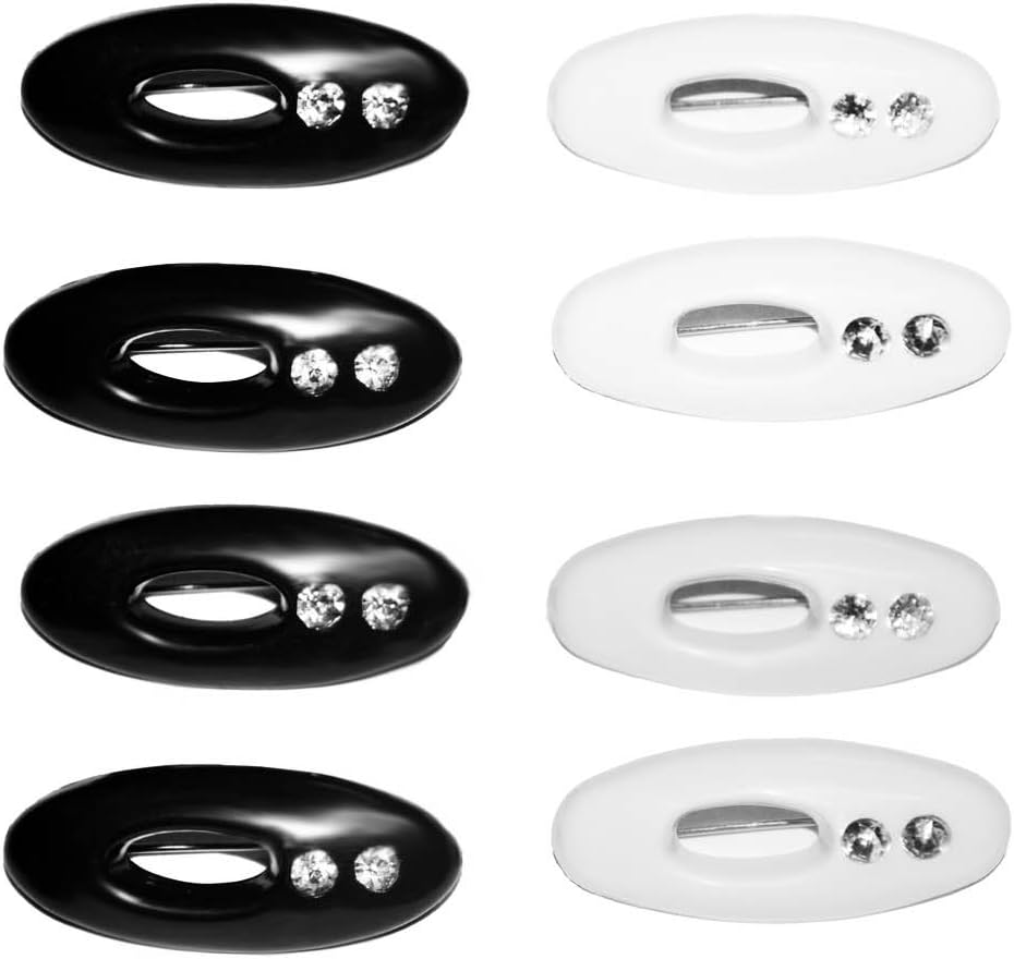 Black and White Hijab Pins with Rhinestones (Set of 8)