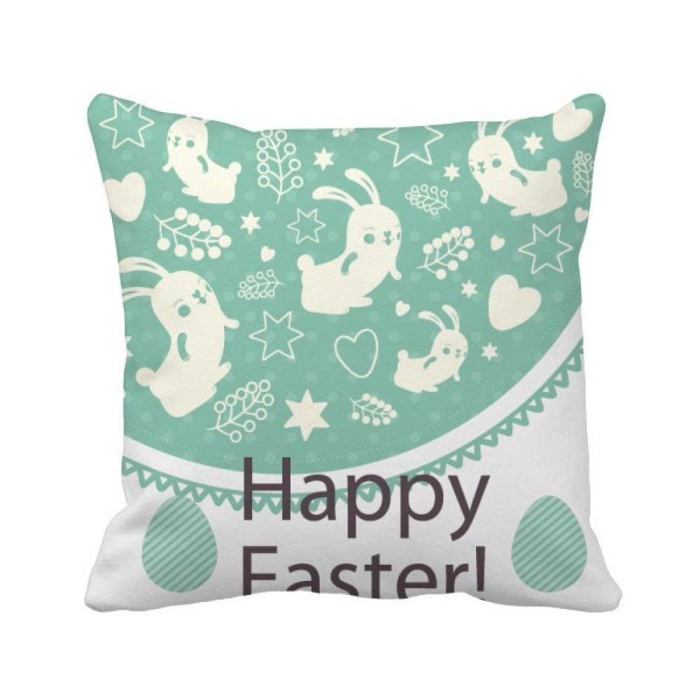 Housse de coussin lapin de Pâques vert carré pour décoration de canapé