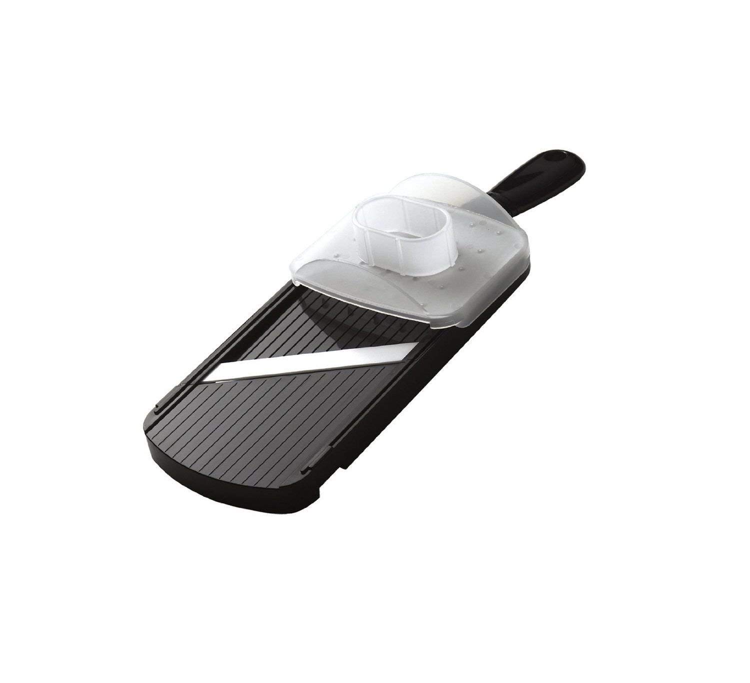 Kyocera - Affettatrice per mandolino regolabile e pelapatate a Y in ceramica nera, set da 2 pezzi
