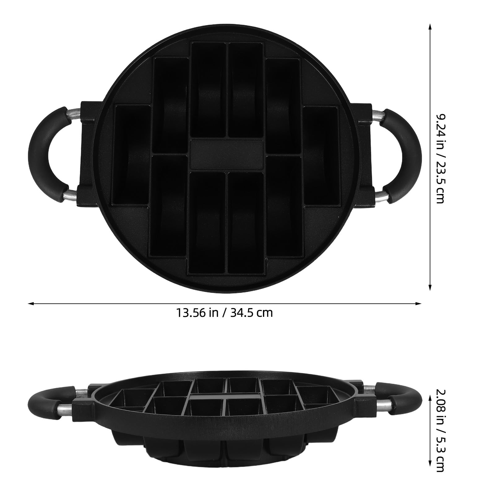 Moule à Pâtisserie 10 Cavités en Alliage D'aluminium Noir avec Poignées | Surface Antiadhésive, Démoulage Facile, avec Séparateurs, Usage Régulier et Réunions Familiales