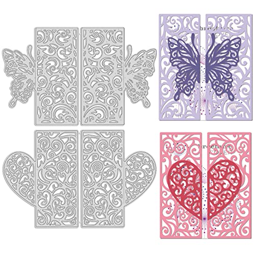 INFUNLY Wedding Invitation Base Cutting Dies Metal Flower Background Die Cuts Embossing Stencils Template for Card Scrapbooking DIY Craft Album Paper Card Decor