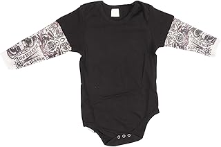 Body de Algodón para bebé, Body de Manga Larga para Recién Nacidos Color: Negro Cierre de Botón Cuello Redondo Agradable para la Piel para Interiores