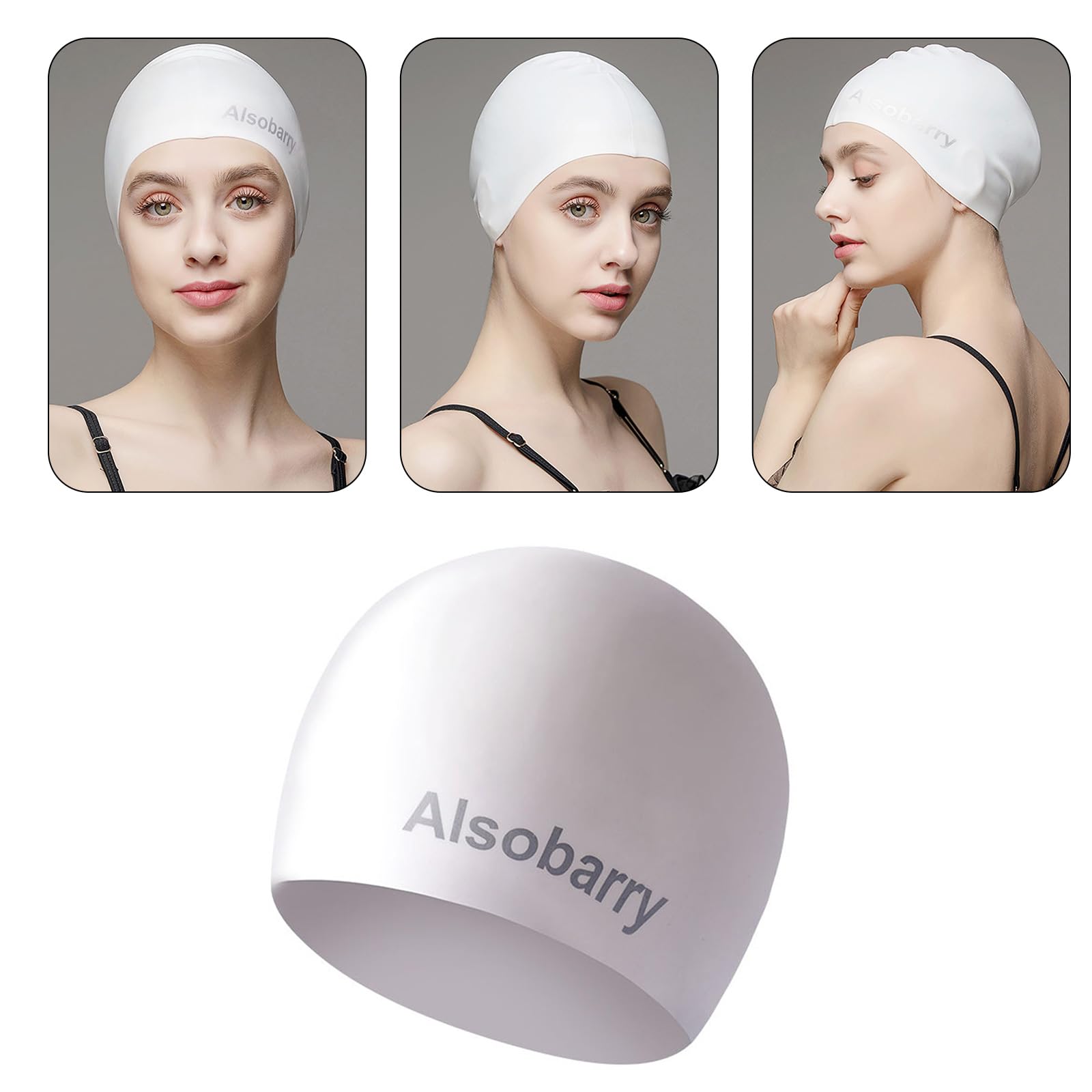 Gorros de natación de silicona de pelo largo, gorro de natación elástico unisex