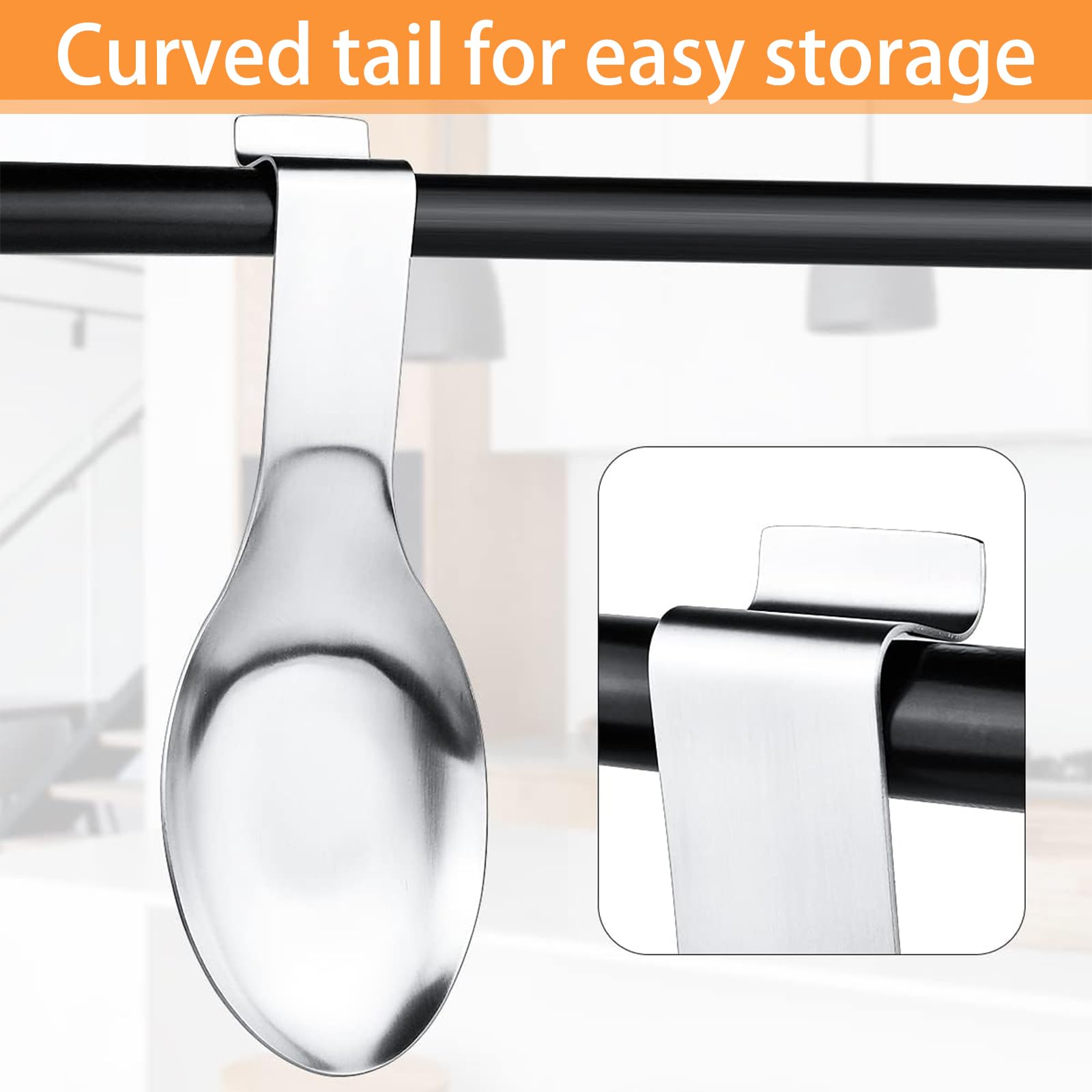 Repose Cuillère En Acier Inoxydable Multifonction, Porte-Cuillère Pour Cuisinière, Repose Cuillère à Chaleur De Cuisine, Argenté